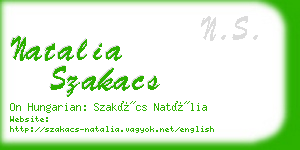 natalia szakacs business card